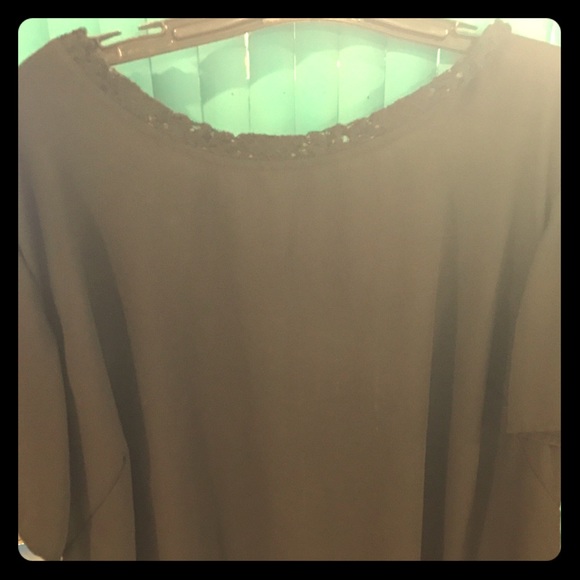 Lane Bryant black top with lace. - Picture 2 of 5