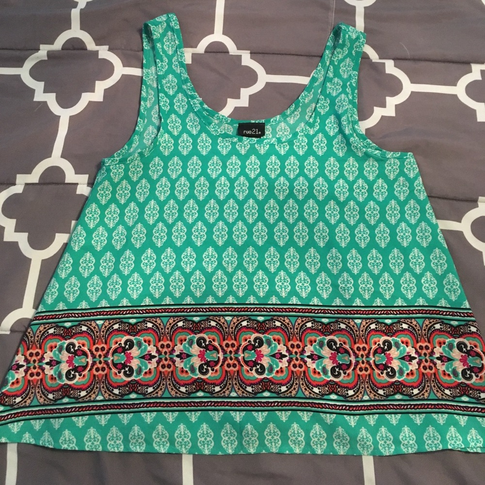Teal Paisley Tank Top rue21