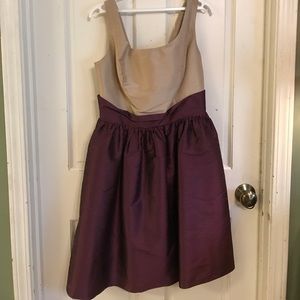 LulaKate tan & purple bridesmaid dress, size 6