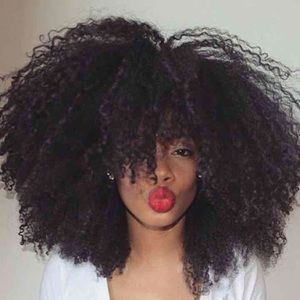 Mongolian Afro Kinky Curly 100% Human Hair Clip x2