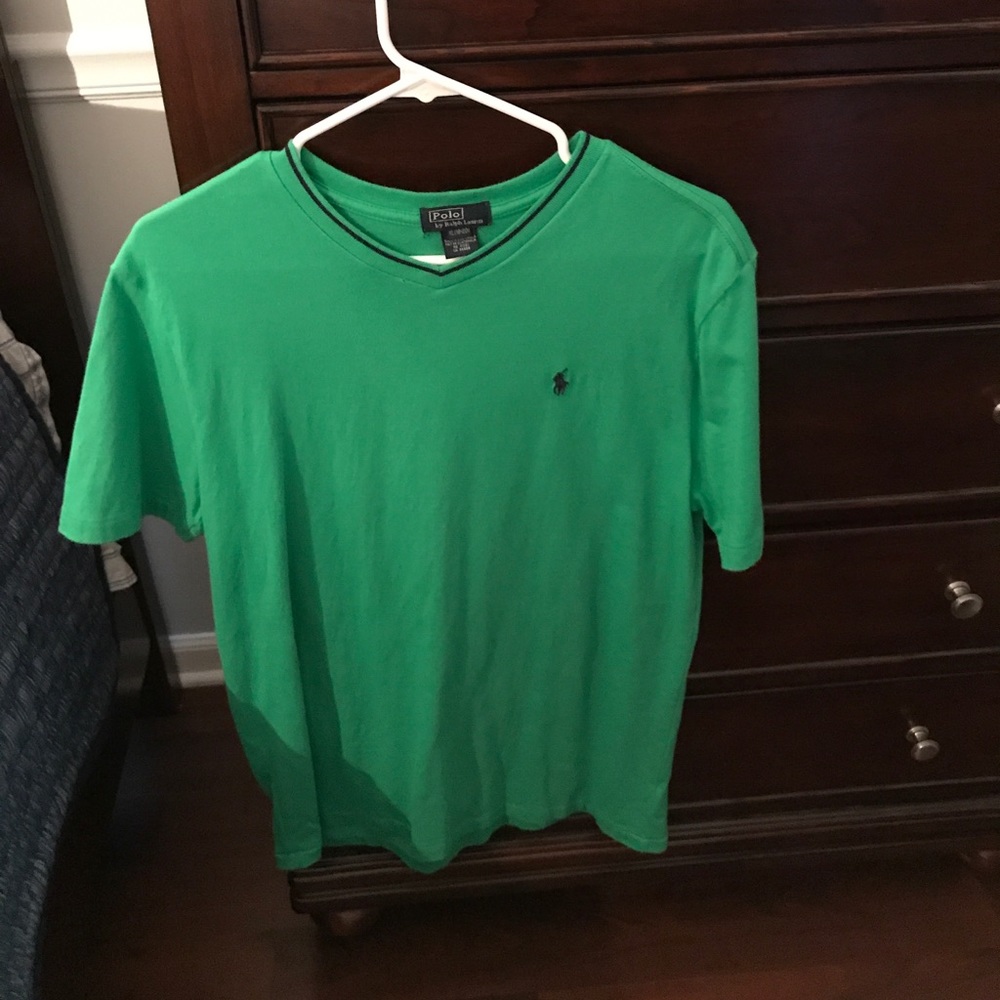 Green V neck Polo Shirt