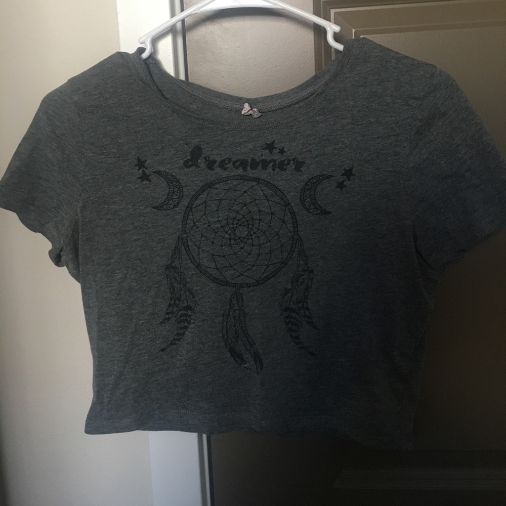 Gray dreamer crop top