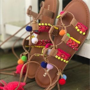 Express Pom Pom Sandals:)