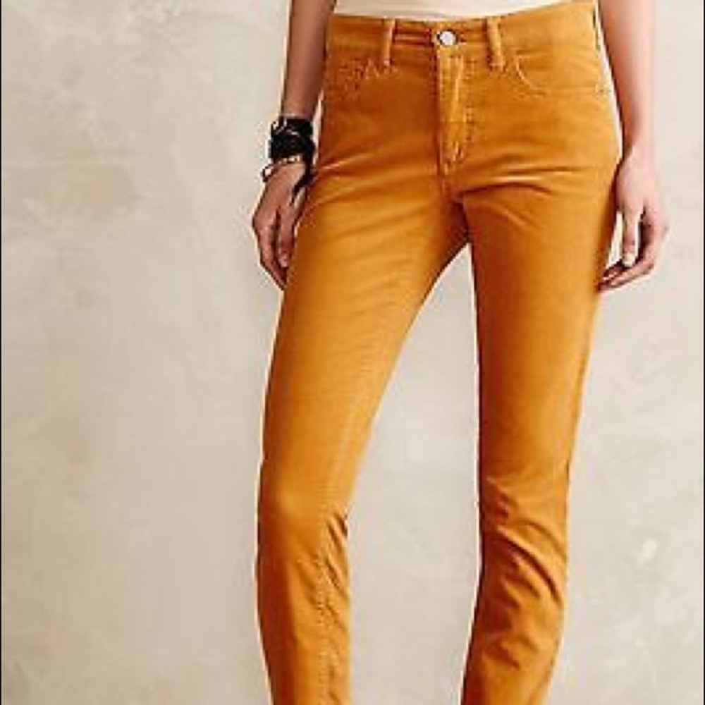 Anthropologie Mustard Yellow Corduroy Pants