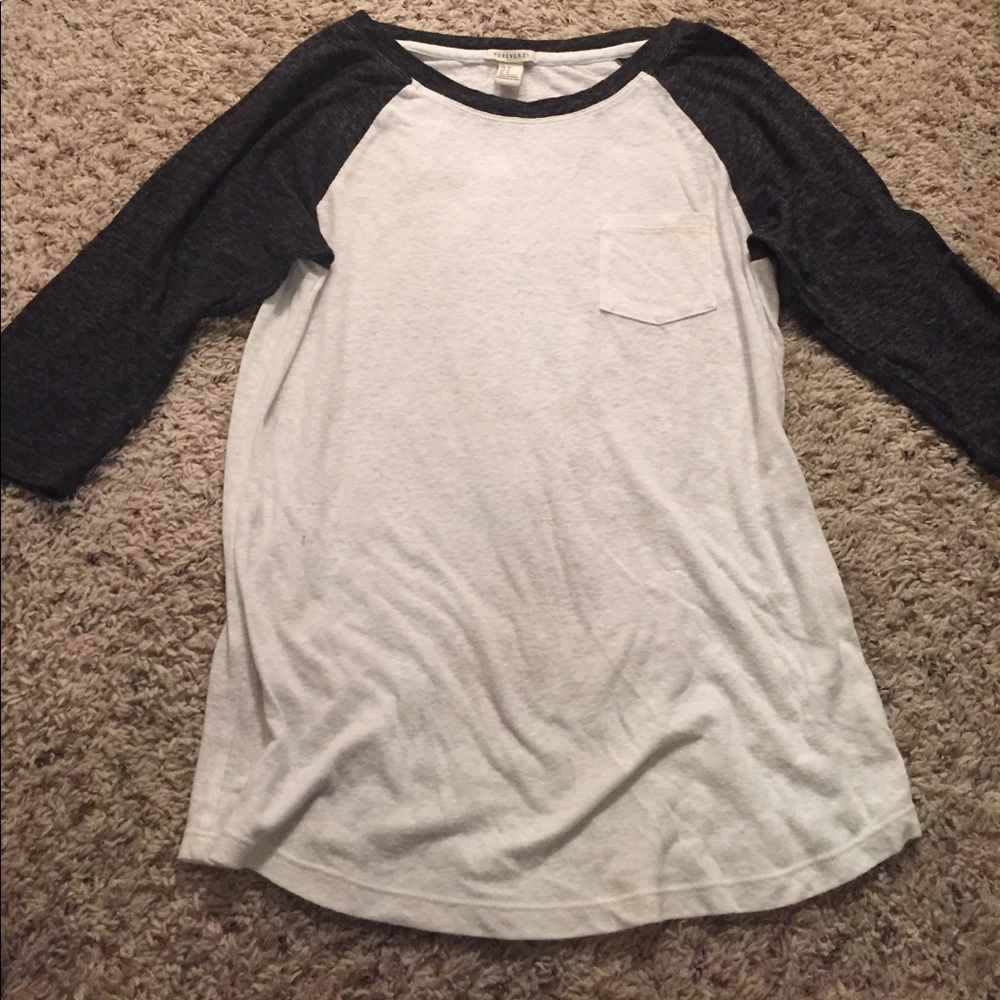 Gray baseball tee