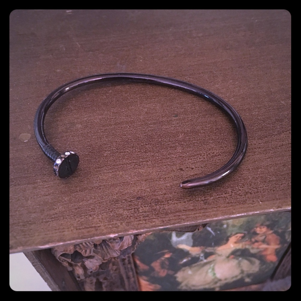BCBG gunmetal screw bracelet