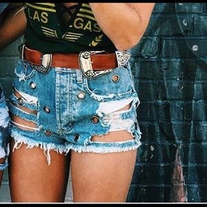 LF denim shorts