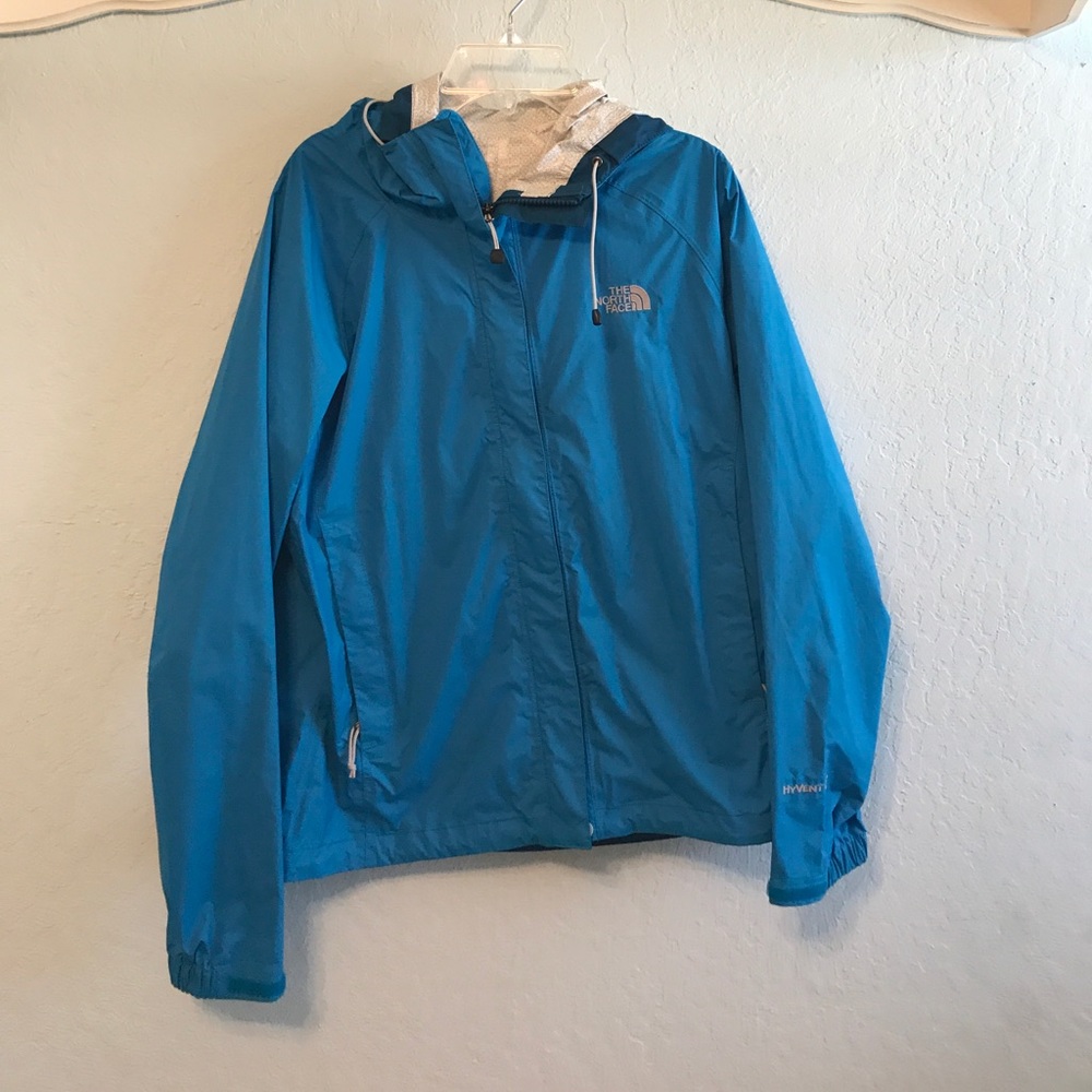 Blue rain jacket