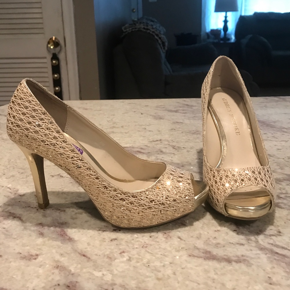 Audrey Brooke gold heels