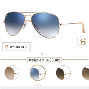 RAYBANS POLARIZED GRAY AND BLUE GRADIENT AVIATORS