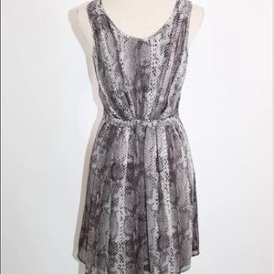 Broadway & Broome Gray Silk Animal Snake Dress Sz0