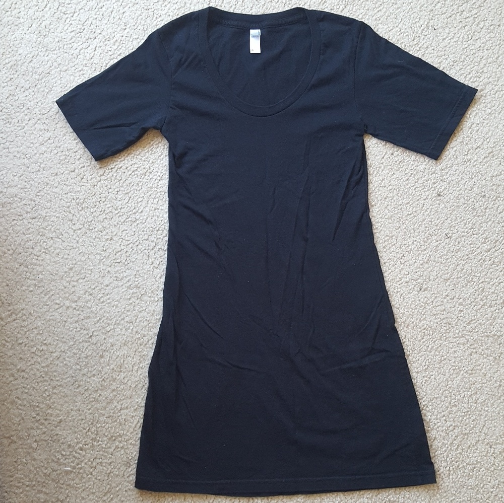 American Apparel Black Jersey Tee Shirt Dress