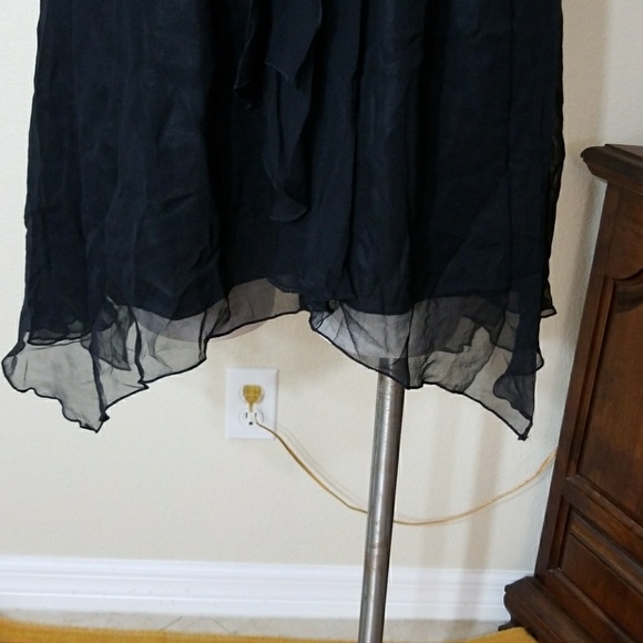 Love Lipsy ruffles high low black dress size S - Picture 3 of 7