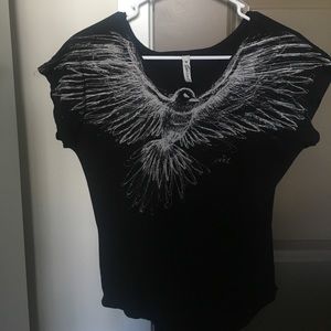 Black mocking jay loose tee