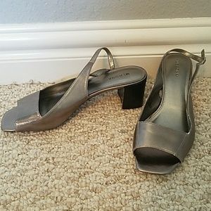 Merona silver slingbacks