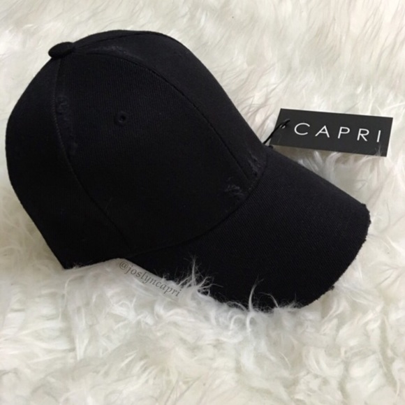 C A P R I Accessories - ✨NEW! capri black distressed style acrylic cap✨