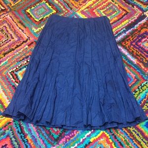 EMANUEL UNGARO Size 4 Indigo Crinkle Skirt