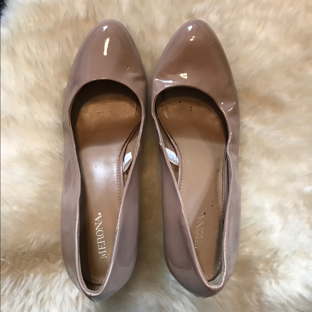 Merona Nude Patent Pumps