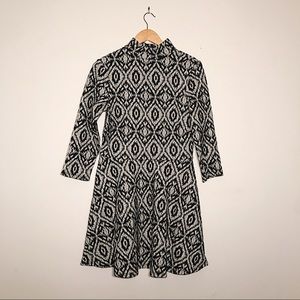 H&M graphic print stretchy mockneck mini dress
