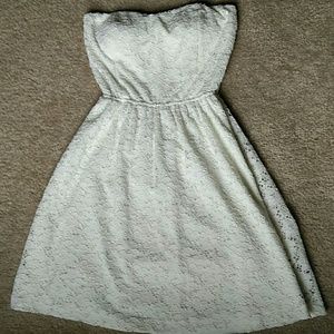 Love Culture, white lace strapless dress