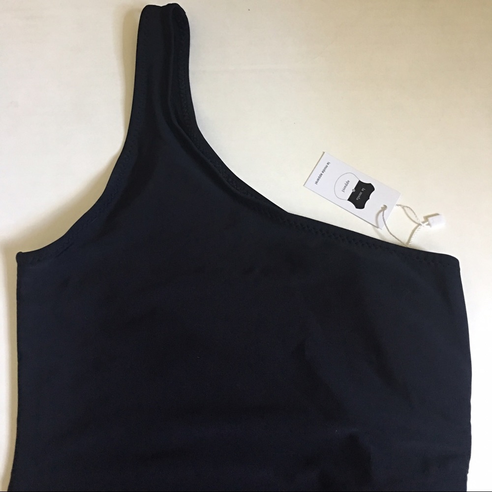💦JI💦One Shoulder 1 Piece Side Lace Up Monokini - Picture 4 of 7