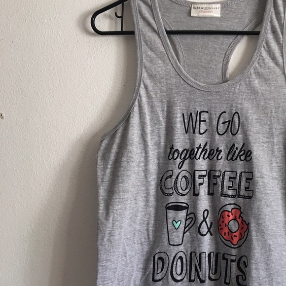 bb Tops - Coffee and Donuts Racerback Graphic Tank Top