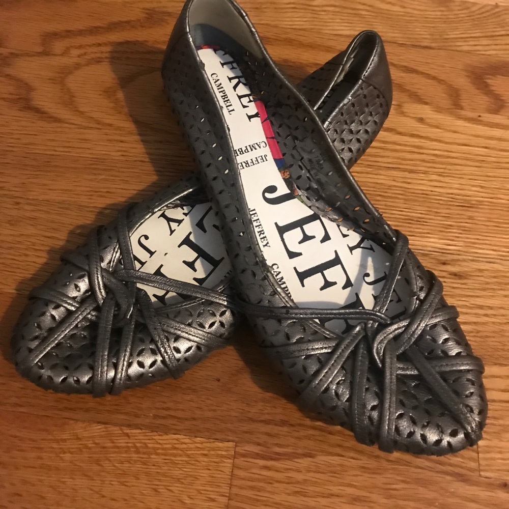 Jeffrey Campbell Gray/Silver Kitten Heels