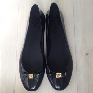 Tory Burch Navy Jelly Bow Flats