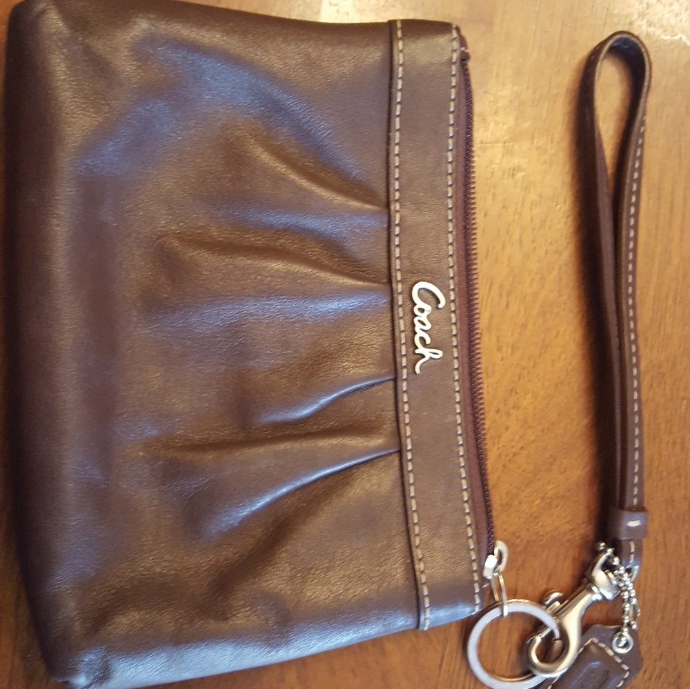 Brown coach wristlet