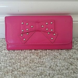 Pink Stud Bow Wallet