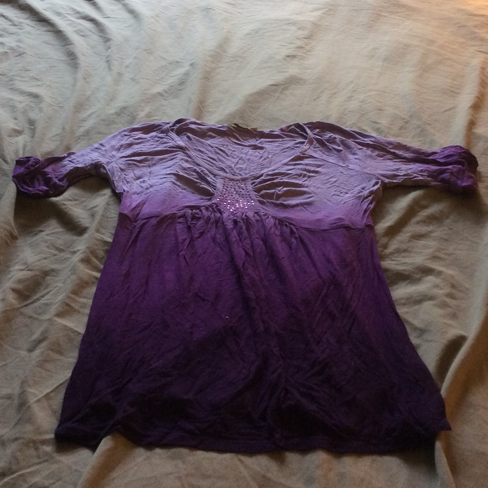 Ombré purple top with purple rhinestones