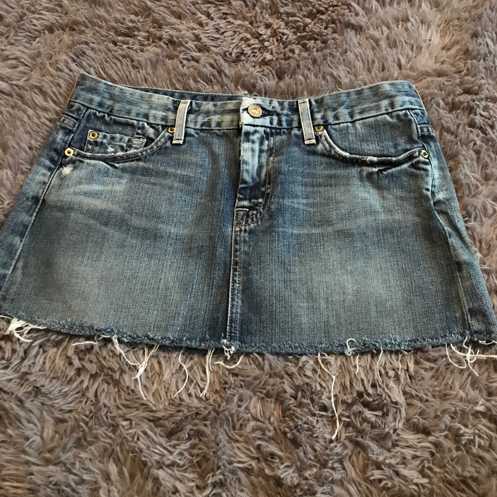 7 for all mankind cut off jean skirt size 30