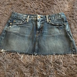7 for all mankind cut off jean skirt size 30