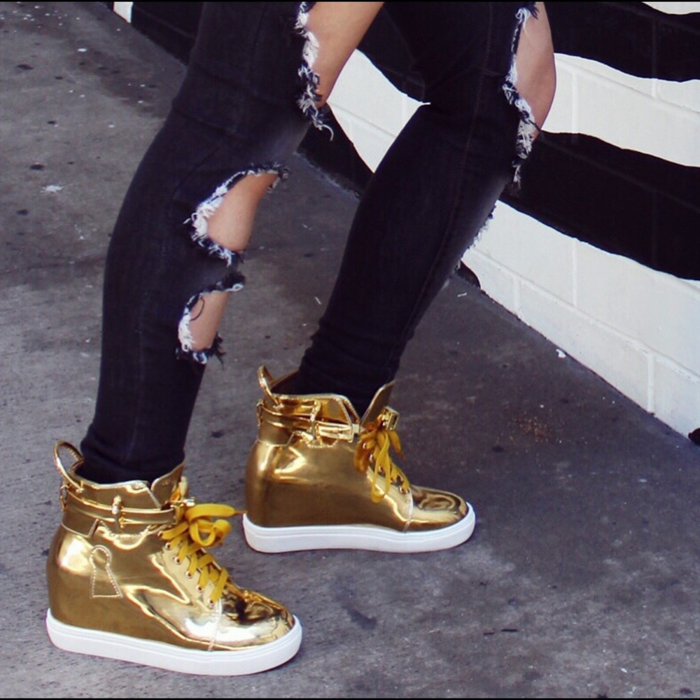 GOLD Heeled Sneakers