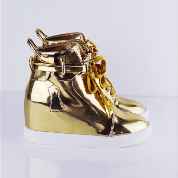 GOLD Heeled Sneakers - Picture 2 of 7