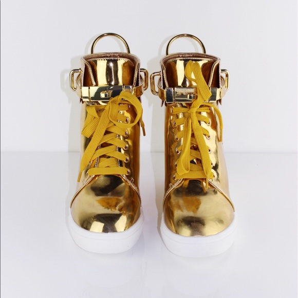 GOLD Heeled Sneakers - Picture 3 of 7