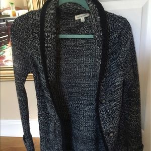 Long black and white cardigan