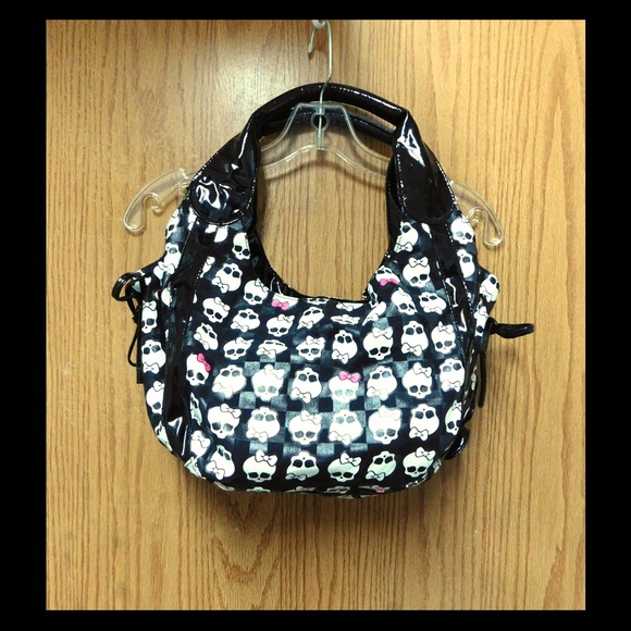 Fancy Rockabilly Bag W/ Skulls Printed Design - Picture 2 of 7
