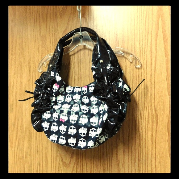 Fancy Rockabilly Bag W/ Skulls Printed Design - Picture 3 of 7