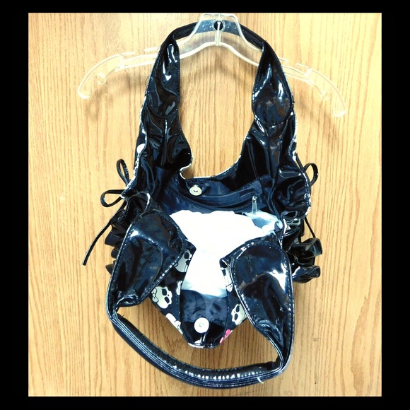 Fancy Rockabilly Bag W/ Skulls Printed Design - Picture 4 of 7