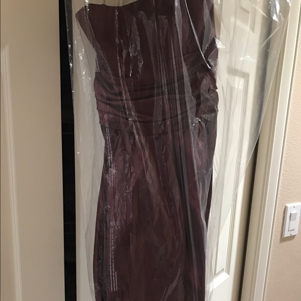 Davids Bridal strapless bridesmaid dress