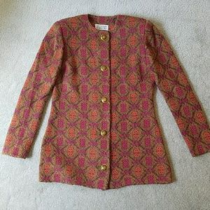 St John woven jacket orange magenta