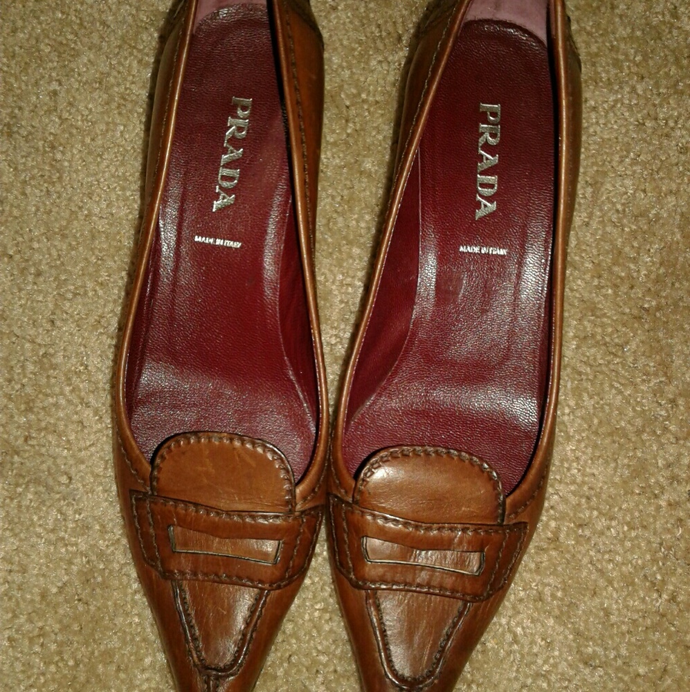 *Reduced Price* Vintage Prada Kitten Heel Loafers