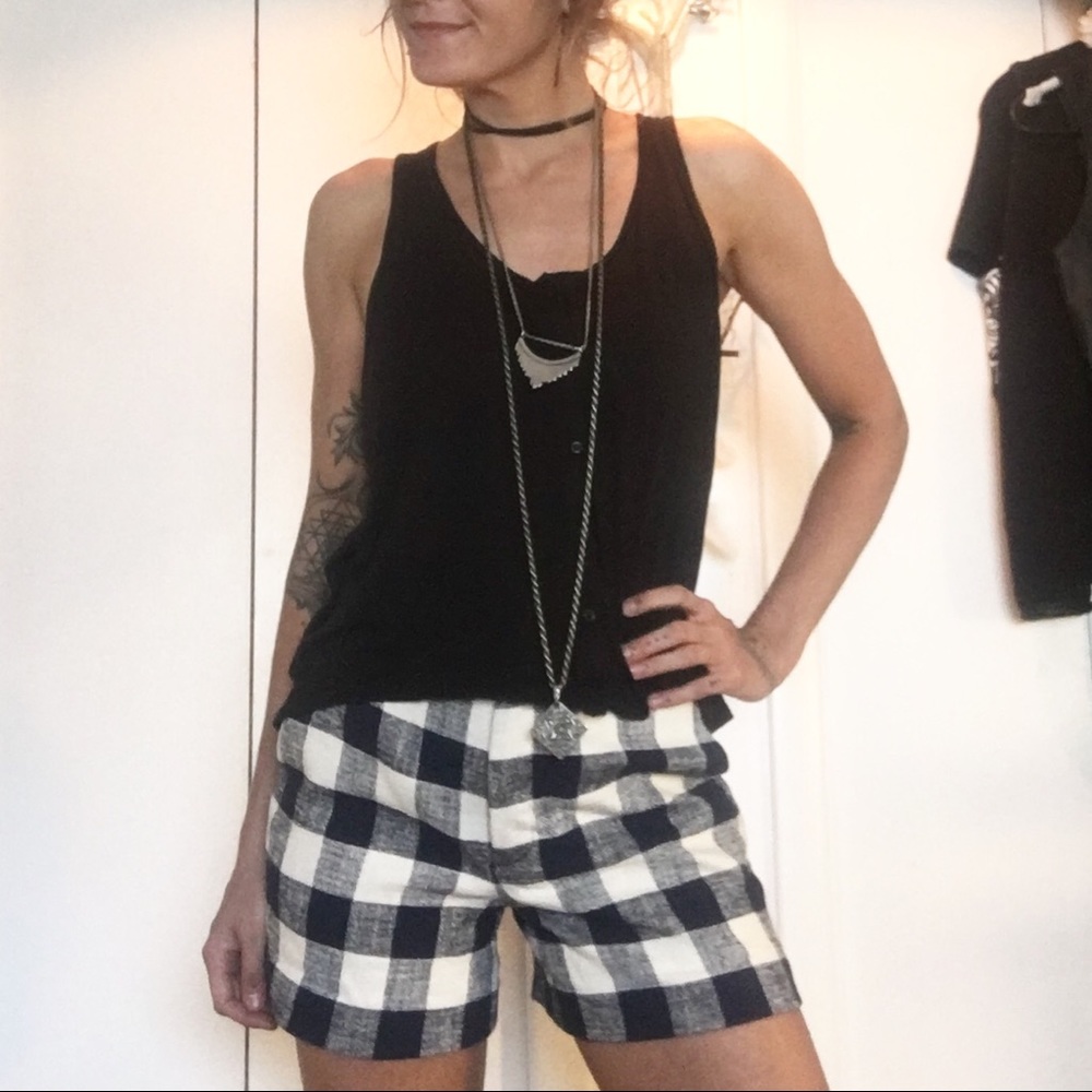 Tweed / Linen Plaid Shorts