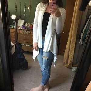 White cardigan! Super cute!