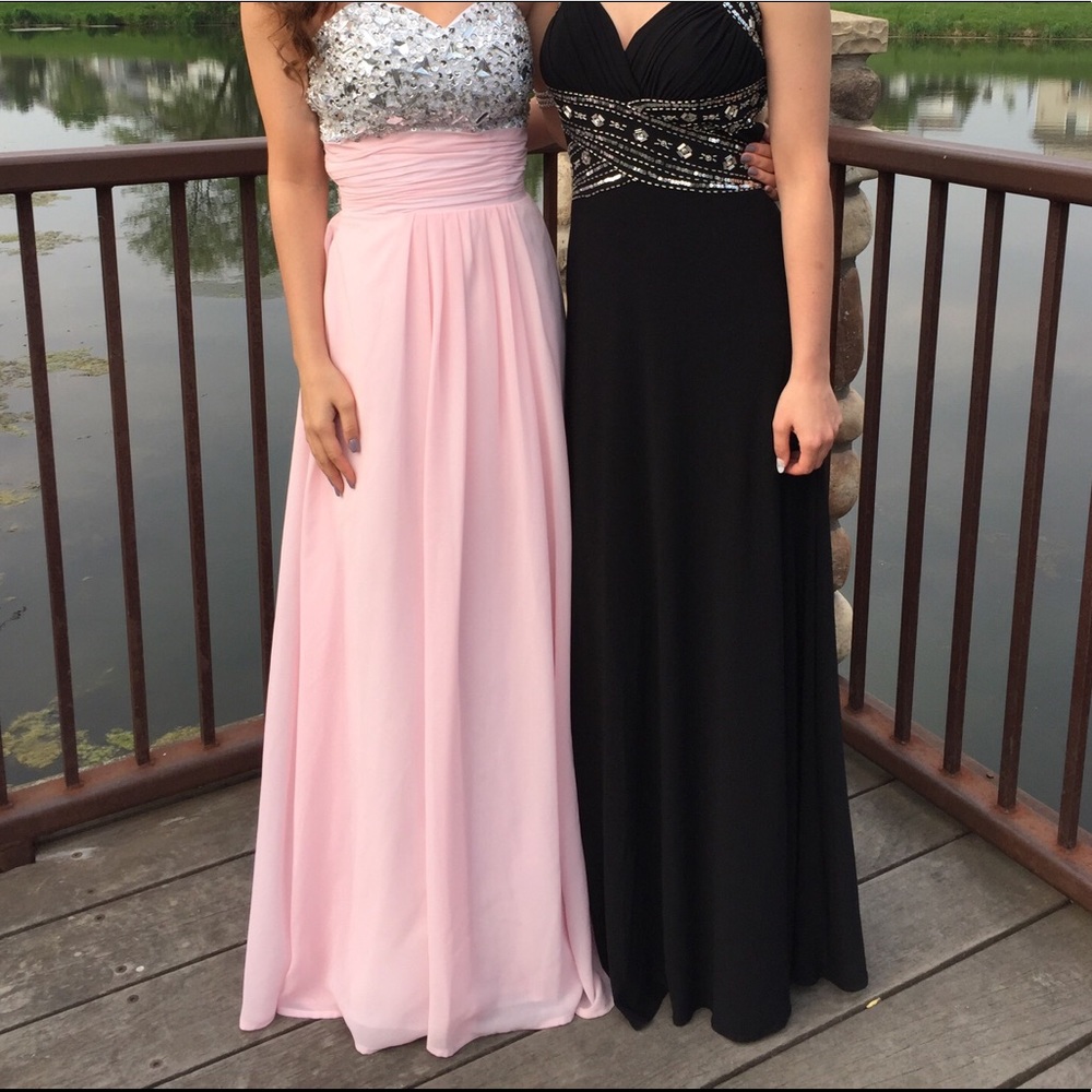 Pink silver sparkly prom dress size 2