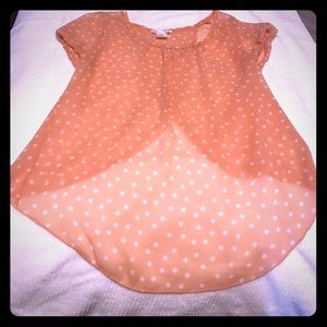Peach polka dotted blouse