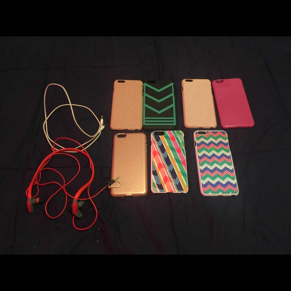 iPhone 6/6s Plus phone cases /w charger plug &🎧
