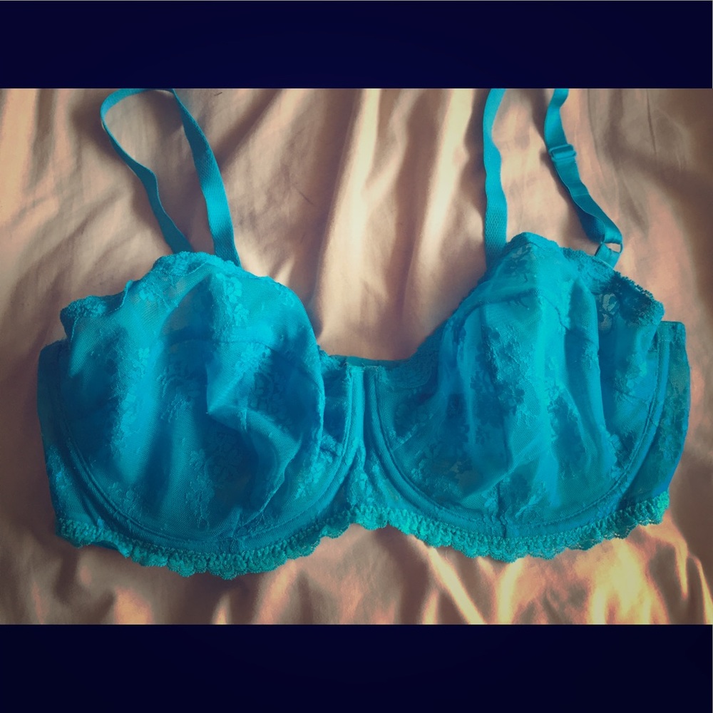 40DD Bright Teal Lace Bra Plus Size