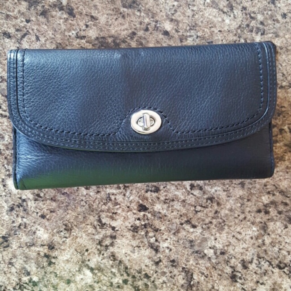 Authentic black leather Coach wallet